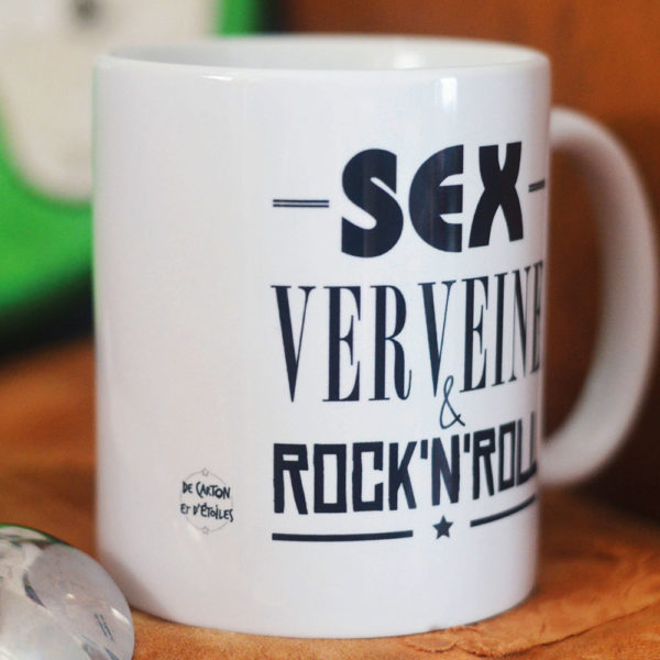 mug sex verveine & rockn'n'roll par de carton et d'étoiles