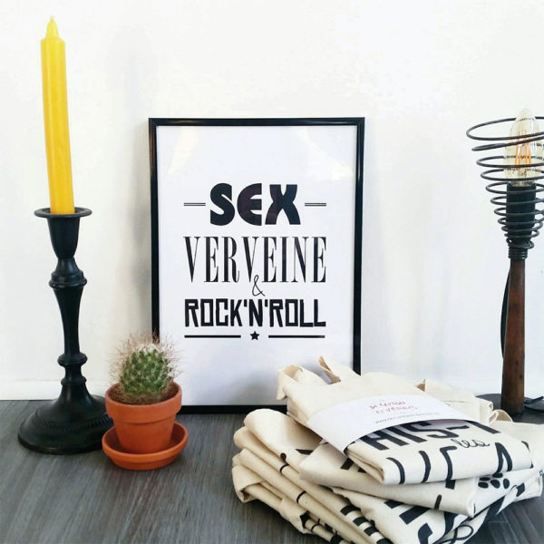 affiche sex verveine & rock'n'roll par de carton et d'étoiles