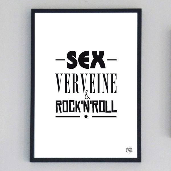 affiche sex verveine & rock'n'roll par de carton et d'étoiles