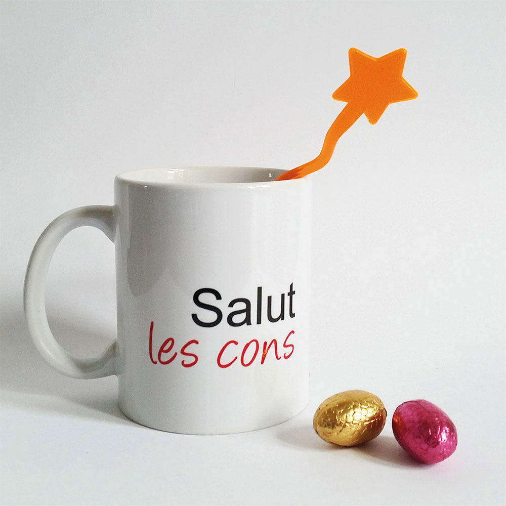 mug salut les cons par de carton et d'étoiles