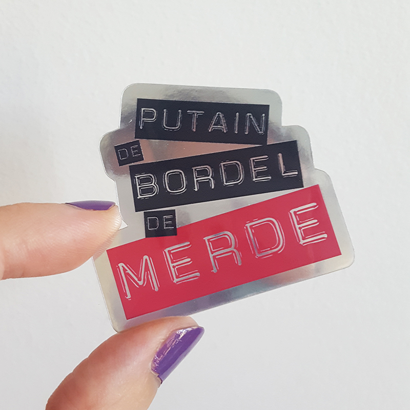 sticker putain de bordel de merde par de carton et d'étoiles accessoire