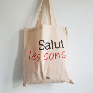 tote bag salut les cons par de carton et d'étoiles