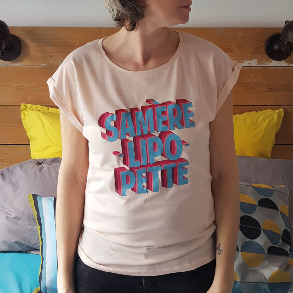 tshirt femme rose samerelipopette par de carton et d'étoiles