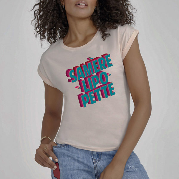 tshirt femme rose samerelipopette par de carton et d'étoiles